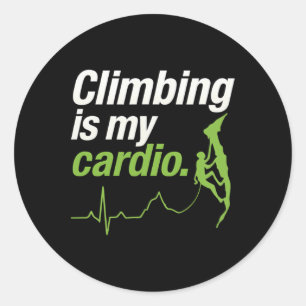 Klettern ist mein Cardio-EKG-Abenteuer Grafik Runder Aufkleber