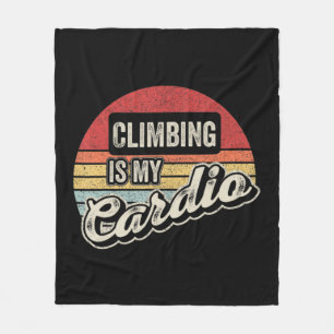Klettern ist mein Cardio Vintage Retro Klettern Fleecedecke