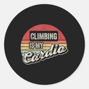 Klettern ist mein Cardio Vintages Retro Rock Climb Runder Aufkleber