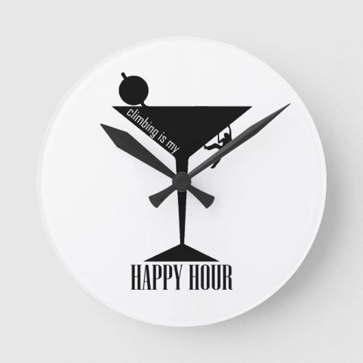 Klettern ist meine glückliche Stunde Runde Wanduhr (Vorderseite)