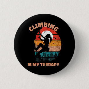 Klettern ist meine Therapie Frauen Vintage Boulder Button