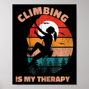 Klettern ist meine Therapie Frauen Vintage Boulder Poster