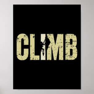 Klettern Kletterbuchstaben Felsenkletterer Für C Poster
