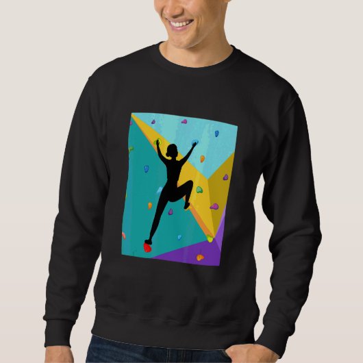 Klettern Klettern Kletterer Farbige Sweatshirt (Vorderseite)