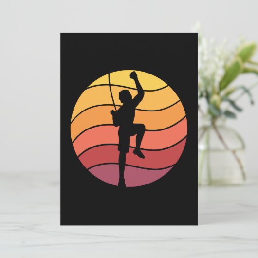 Klettern Klettern Retro Einladung (Stehend Vorderseite)