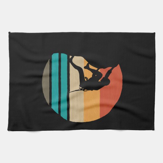 Klettern Klettern Retro Geschirrtuch (Horizontal)