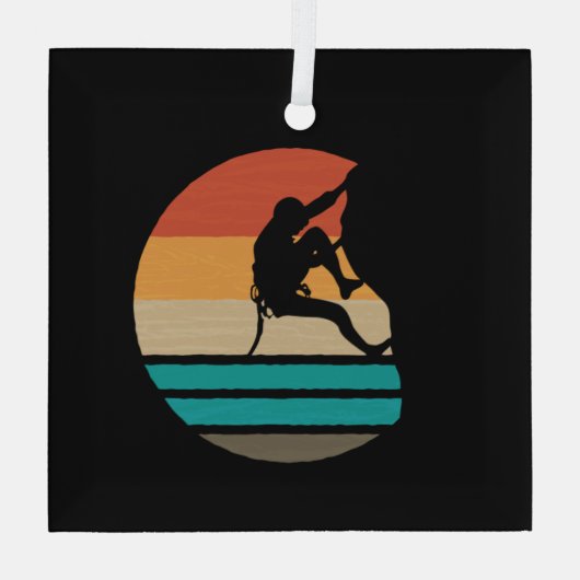 Klettern Klettern Retro Ornament Aus Glas (Rückseite)
