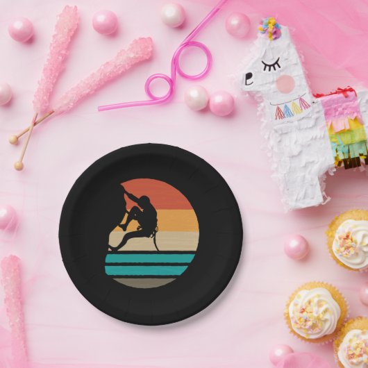 Klettern Klettern Retro Pappteller (Party)