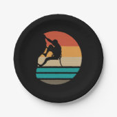 Klettern Klettern Retro Pappteller (Vorderseite)