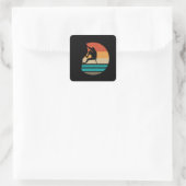 Klettern Klettern Retro Quadratischer Aufkleber (Tasche)