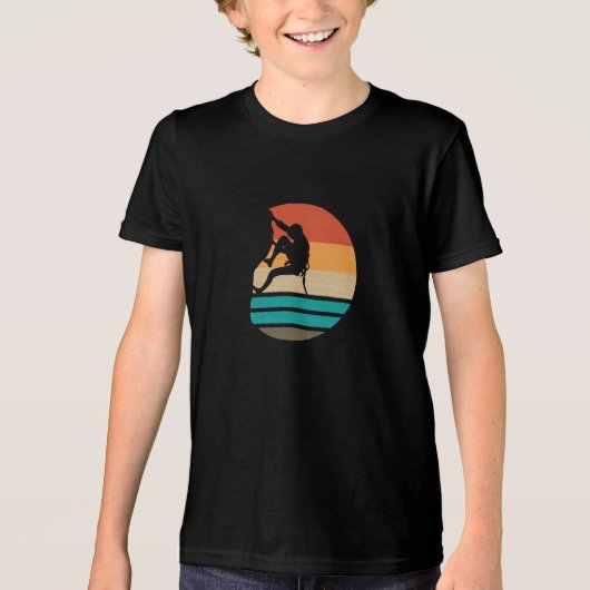 Klettern Klettern Retro Tri-Blend Shirt (Vorderseite)