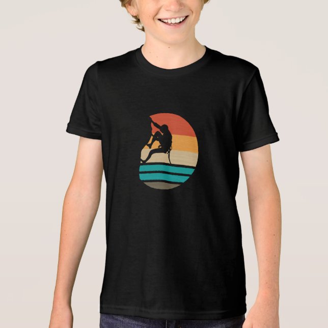 Klettern Klettern Retro Tri-Blend Shirt (Vorderseite)