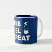 Klettern, Kraftstoff, wiederholen Zweifarbige Tasse (VorderseiteRechts)