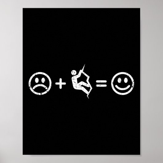Klettern macht glückliche Kletterer Geschenk Freik Poster (Vorne)