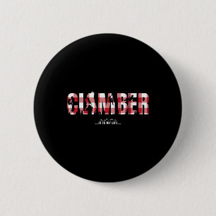 Klettern Moutain Buffalo Karierte Grafik Climber I Button