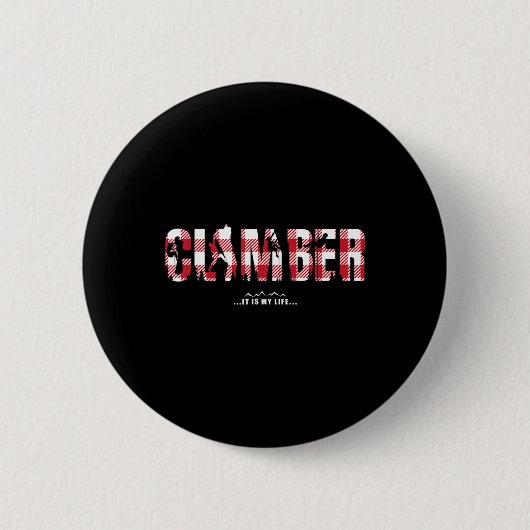 Klettern Moutain Buffalo Karierte Grafik Climber I Button (Vorderseite)
