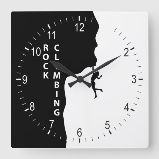 Klettern Quadratische Wanduhr (Vorderseite)