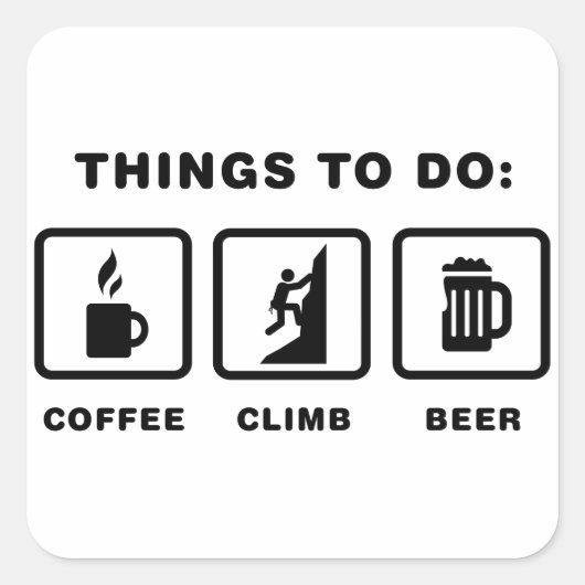 Klettern Quadratischer Aufkleber (Vorderseite)