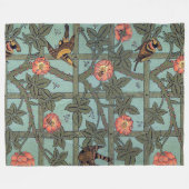 Klettern Rose & Kleiner Vogel, William Morris Fleecedecke (Vorderseite (Horizontal))