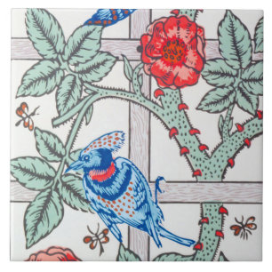 Klettern Rose & Kleiner Vogel, William Morris Fliese