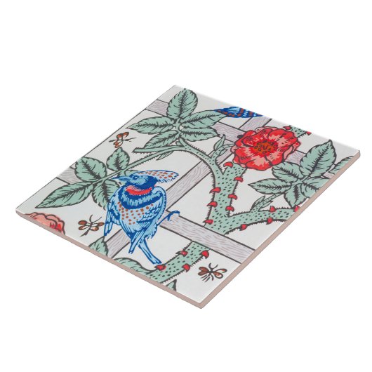 Klettern Rose & Kleiner Vogel, William Morris Fliese (Seite)