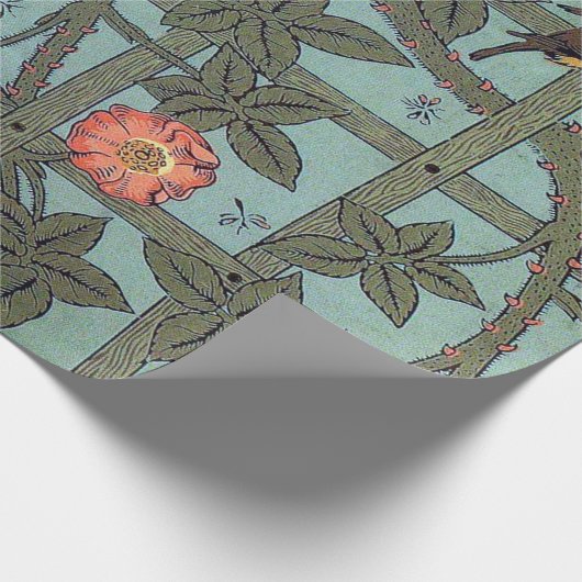 Klettern Rose & Kleiner Vogel, William Morris Geschenkpapier (Ecke)