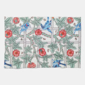 Klettern Rose & Kleiner Vogel, William Morris Geschirrtuch (Horizontal)
