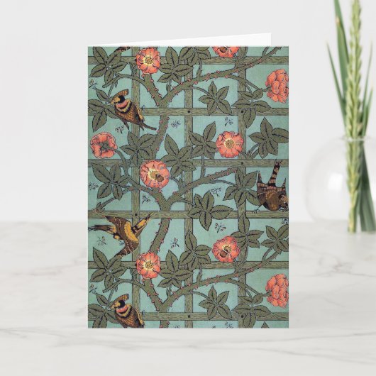 Klettern Rose & Kleiner Vogel, William Morris Karte (Vorderseite)