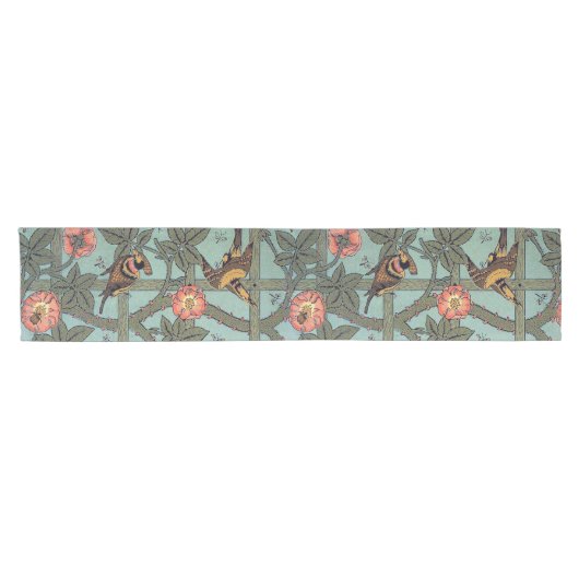 Klettern Rose & Kleiner Vogel, William Morris Kurzer Tischläufer (Horizontal)