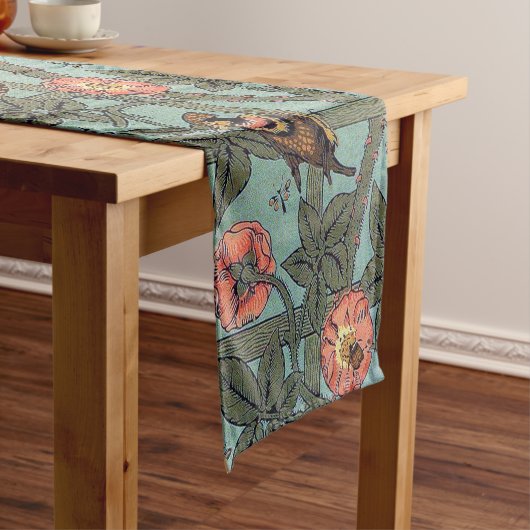 Klettern Rose & Kleiner Vogel, William Morris Kurzer Tischläufer (Beispiel)