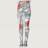 Klettern Rose & Kleiner Vogel, William Morris Leggings (Vorderseite)