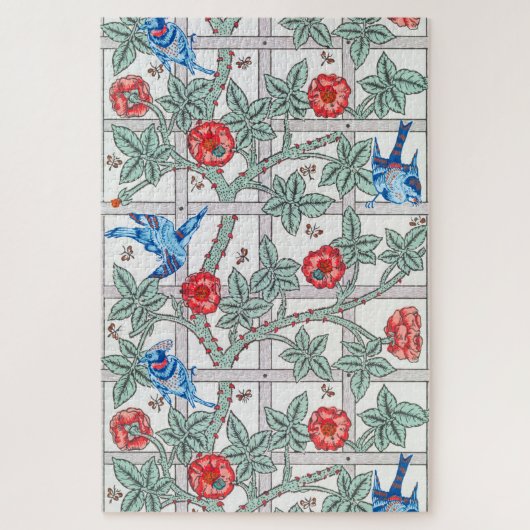 Klettern Rose & Kleiner Vogel, William Morris Puzzle (Vertikal)