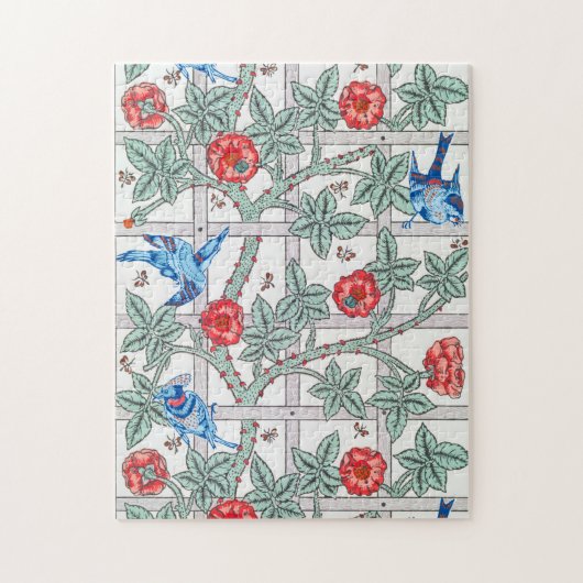 Klettern Rose & Kleiner Vogel, William Morris Puzzle (Vertikal)