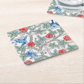 Klettern Rose & Kleiner Vogel, William Morris Rechteckiger Pappuntersetzer (angewinkelt)