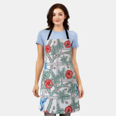 Klettern Rose & Kleiner Vogel, William Morris Schürze (Getragen)