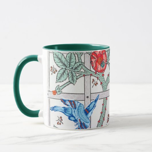 Klettern Rose & Kleiner Vogel, William Morris Tasse (Links)