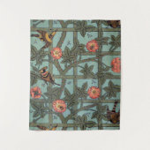 Klettern Rose & Kleiner Vogel, William Morris Wandteppich (Vorderseite)