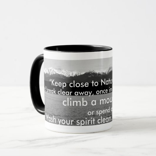 Klettern Sie einen Berg Tasse (Vorderseite Links)