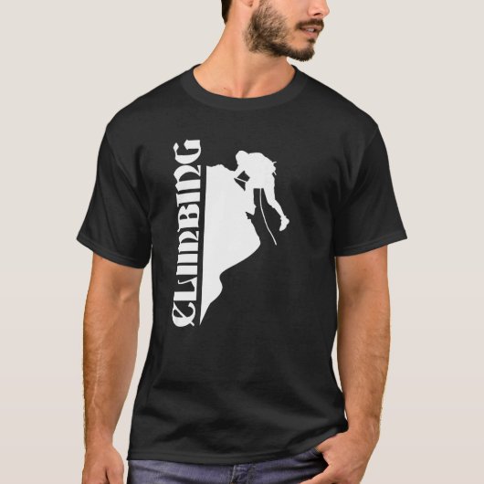 Klettern Silhouette Bergsteigen 24 T-Shirt (Vorderseite)