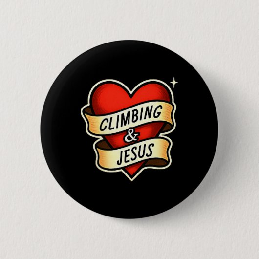 Klettern und Jesus Christlich Button (Vorderseite)