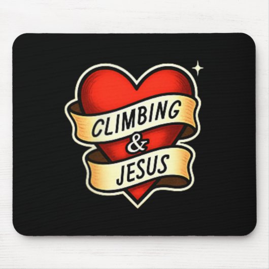 Klettern und Jesus Christlich Mousepad (Vorne)