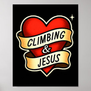 Klettern und Jesus Christlich  Poster
