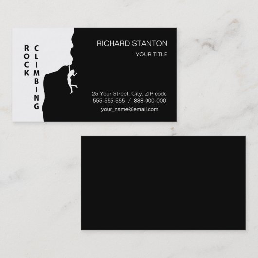 Klettern Visitenkarte (Vorne/Hinten)