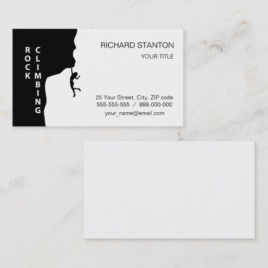 Klettern Visitenkarte (Vorne/Hinten)