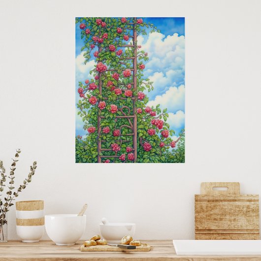 Klettern von Rose Poster (Küche)