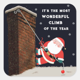 Klettern Weihnachts-Square-Sticker Quadratischer Aufkleber