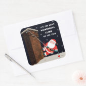 Klettern Weihnachts-Square-Sticker Quadratischer Aufkleber (Umschlag)