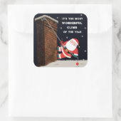 Klettern Weihnachts-Square-Sticker Quadratischer Aufkleber (Tasche)