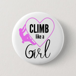 Klettern wie ein Girl Rock Climbing Button
