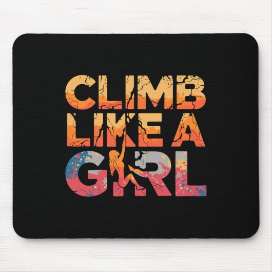Klettern wie ein Mädchen Felsenklettern Feministis Mousepad (Vorne)